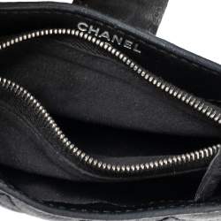 Pre Owned Chanel Black Quilted Leather Mini Phone Holder Chain Clutch