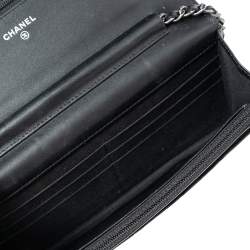 Chanel Black Aged Quilted Leather Lucky Charms 2.55 Reissue Wallet on Chain