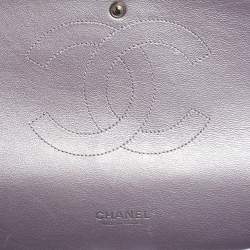 Chanel Metallic Lilac Quilted Leather Maxi Classic Double Flap Bag