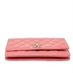 Pre Owned محفظة بسلسلة شانيل تريندي سي سي جلد وردي مبطن