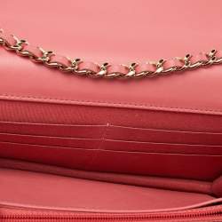 Pre Owned محفظة بسلسلة شانيل تريندي سي سي جلد وردي مبطن