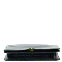 Pre Owned Chanel Black Patent Leather Vintage Flap Bag