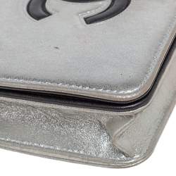 Chanel Silver/Black Leather CC Timeless Wallet On Chain