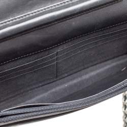 Chanel Silver/Black Leather CC Timeless Wallet On Chain