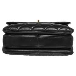 Pre Owned Chanel Black Quilted Leather Small Trendy CC Flap Top Handle Bag