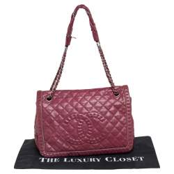 Pre Owned Chanel Dark Red Quilted Leather Istanbul Flap Bag