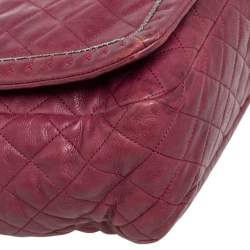 Pre Owned Chanel Dark Red Quilted Leather Istanbul Flap Bag