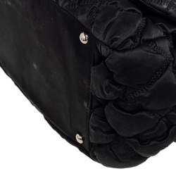 Pre Owned Chanel Black Bubble Quilted Nylon Accordion Shoulder Bag