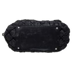 Pre Owned Chanel Black Bubble Quilted Nylon Accordion Shoulder Bag