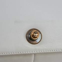 Pre Owned Chanel White/Brown Python and Leather Medium Boy Flap Bag