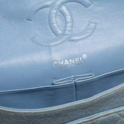 مملوكة مسبقًا حقيبة شانيل كلاسيك بقلاب مزدوج جلد مبطن بيج ميتاليك