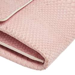 Pre Owned Chanel Pink Python Classic Flap Flat Bag