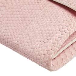 Pre Owned Chanel Pink Python Classic Flap Flat Bag