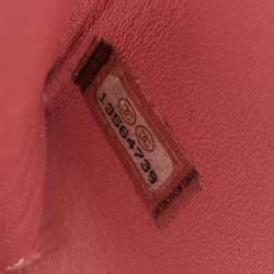 Pre Owned Chanel Pink Python Classic Flap Flat Bag