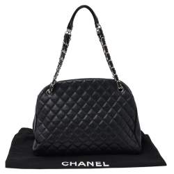 Pre Owned حقيبة بولر شانيل جست مادموزيل جلد كافيار مبطن أسود متوسطة