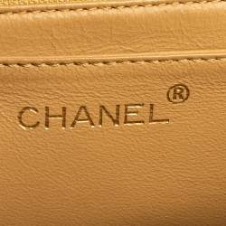 Pre Owned Chanel Beige Quilted Caviar Leather Vintage Kelly Bag