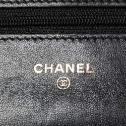 Chanel Black Quilted Leather Wallet On Chain