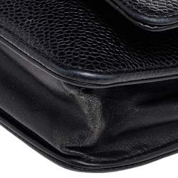 Chanel Black Caviar Leather Timeless Wallet On Chain