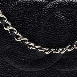 Chanel Black Caviar Leather Timeless Wallet On Chain
