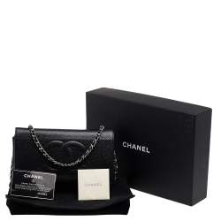 Chanel Black Caviar Leather Timeless Wallet On Chain