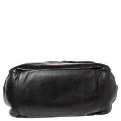 Pre Owned Chanel Black Leather Disc Accordion Flap Bag