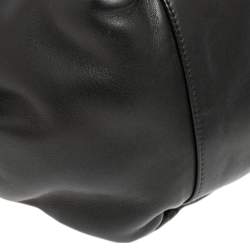 Pre Owned Chanel Black Leather Disc Accordion Flap Bag