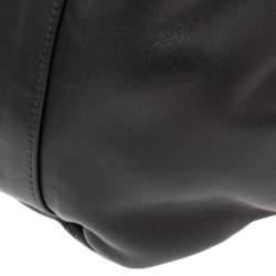 Pre Owned Chanel Black Leather Disc Accordion Flap Bag