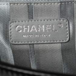 Pre Owned Chanel Black Leather Disc Accordion Flap Bag