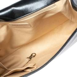 Pre Owned Chanel Black Quilted Crinkled Leather Large Boy Bag