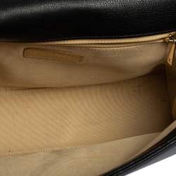 Pre Owned Chanel Black Leather Large Label Click Flap Bag