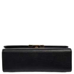 Pre Owned Chanel Black Leather Large Label Click Flap Bag