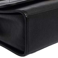 Pre Owned Chanel Black Leather Large Label Click Flap Bag