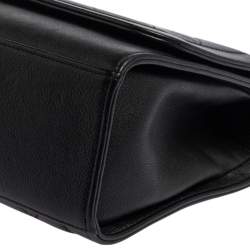 Pre Owned Chanel Black Leather Large Label Click Flap Bag