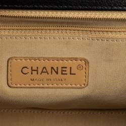 Pre Owned Chanel Black Leather Large Label Click Flap Bag