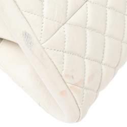 Pre Owned Chanel White Quilted Leather Just Mademoiselle Bowling Bag