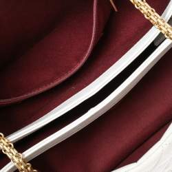 Pre Owned Chanel White Quilted Leather Just Mademoiselle Bowling Bag