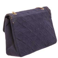 Chanel Navy Blue Fabric Envelope Flap Crossbody Bag