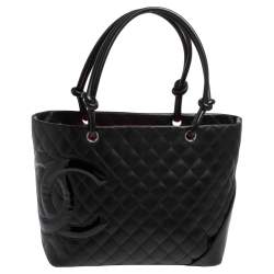 Chanel Beige/Black Quilted Cambon Ligne Large Tote Bag - Yoogi's