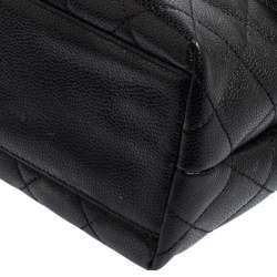 Pre Owned Chanel Black Quilted Caviar Leather Jumbo Vintage Kelly Bag