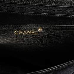 Pre Owned Chanel Black Quilted Caviar Leather Jumbo Vintage Kelly Bag