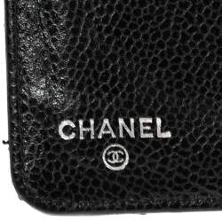 Chanel Black Quilted Caviar Leather L-Zip Pocket Wallet
