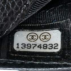 Chanel Black Quilted Caviar Leather L-Zip Pocket Wallet
