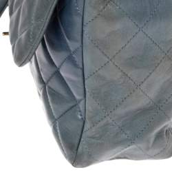 مملوكة مسبقًا Chanel Blue Quilted Lambskin Leather Jumbo Classic Single Flap Bag