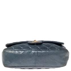 مملوكة مسبقًا Chanel Blue Quilted Lambskin Leather Jumbo Classic Single Flap Bag