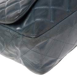 مملوكة مسبقًا Chanel Blue Quilted Lambskin Leather Jumbo Classic Single Flap Bag
