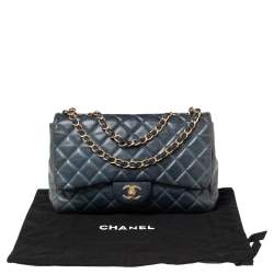 مملوكة مسبقًا Chanel Blue Quilted Lambskin Leather Jumbo Classic Single Flap Bag