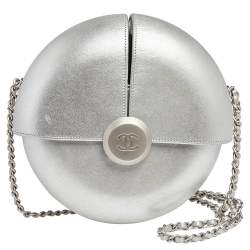 Chanel Silver Leather Evening in the Air Bag Chanel