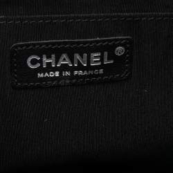 Pre Owned حقيبة شانيل تويد جامبو كلاسيك كريستال أسود مزخرف بقلاب