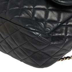 Pre Owned Chanel Black Quilted Leather Large Seoul Backpack