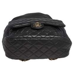 Pre Owned Chanel Black Quilted Leather Large Seoul Backpack